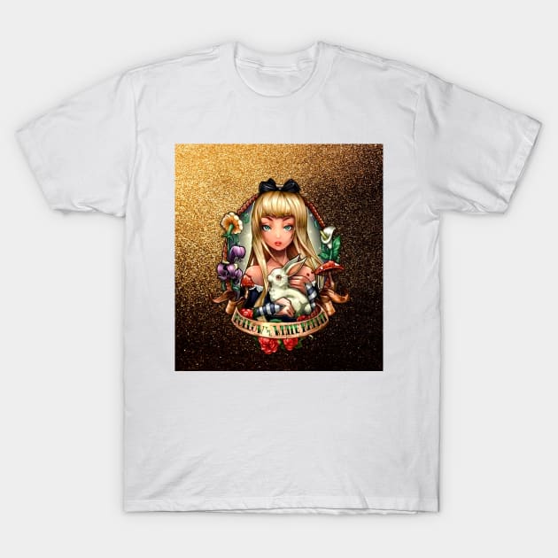 Princess Alice In Wonderland Tattoo T-Shirt by ARTADRIAN